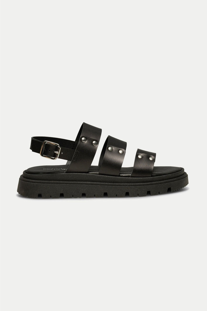 Black Rebecca Leather Sandal