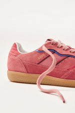 Rife Pink Leather Sneakers