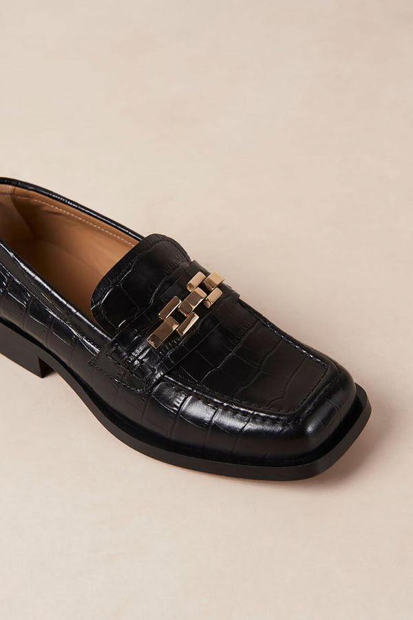 Black Leather Elliot Alli Loafers