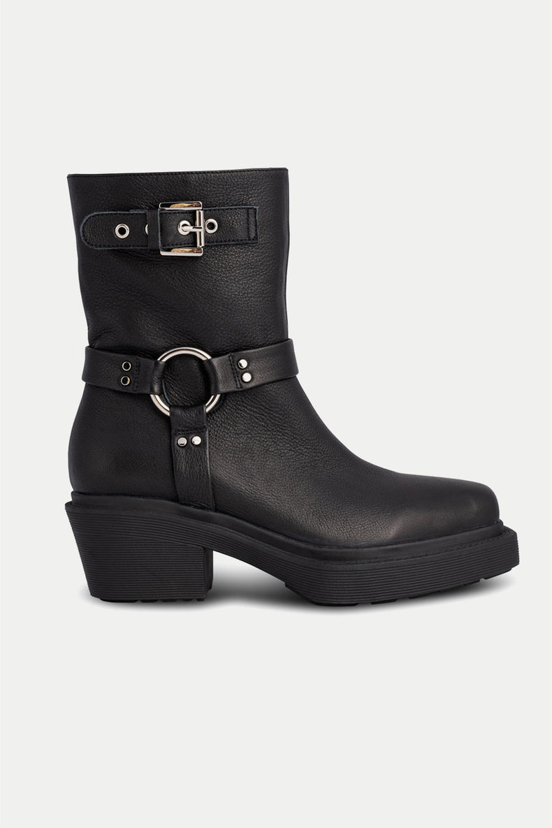 Black Amina Biker Boots