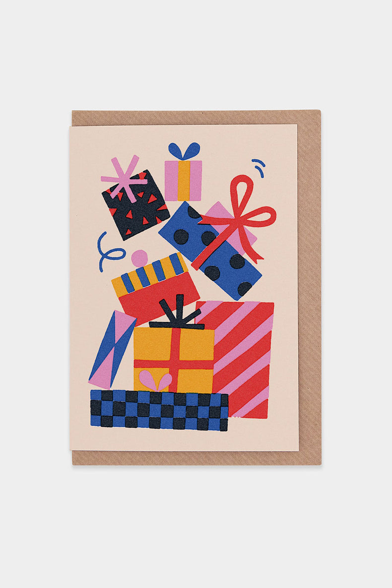 Pile Of Presents Greetings Card