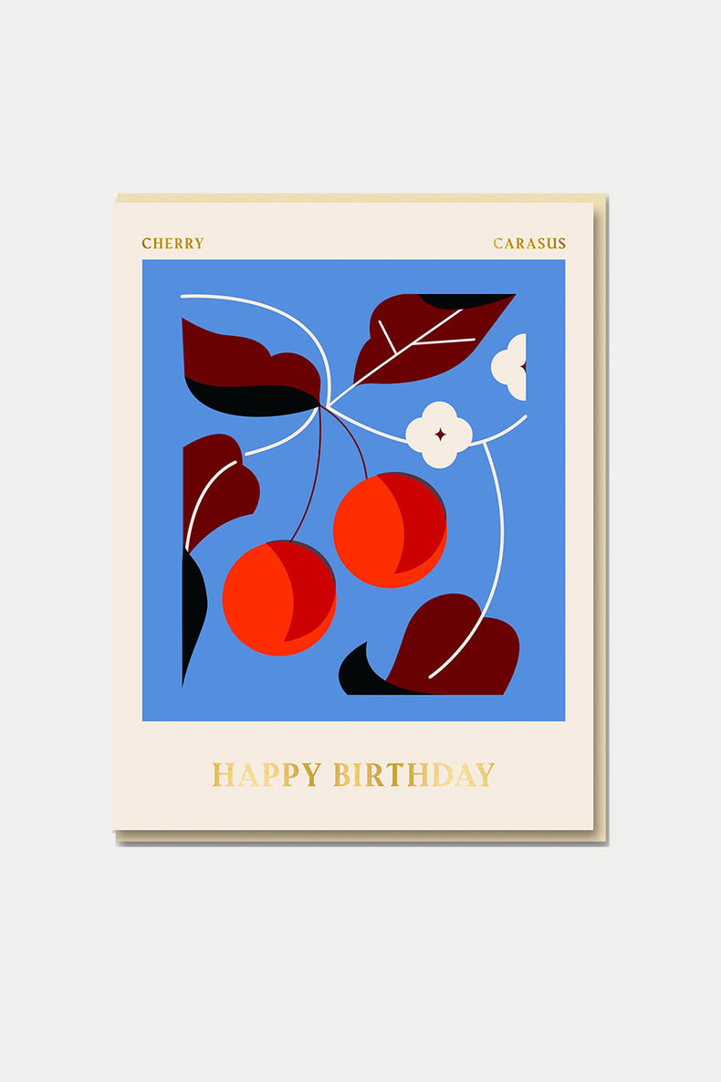 Spitalfields Market: Cherry Happy Birthday Card