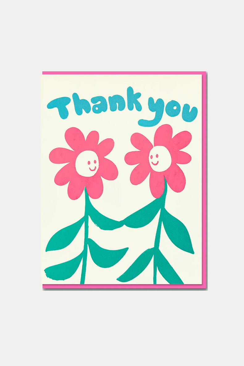 Joyful Thank You Pink Flowers Card