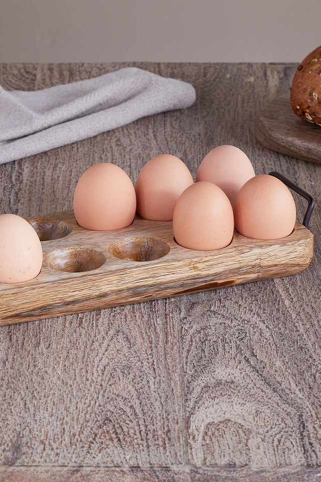 Natural Anda Mango Wood Egg Holder