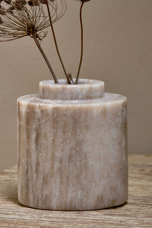 Grey Khari Marble Vase - Cylinder