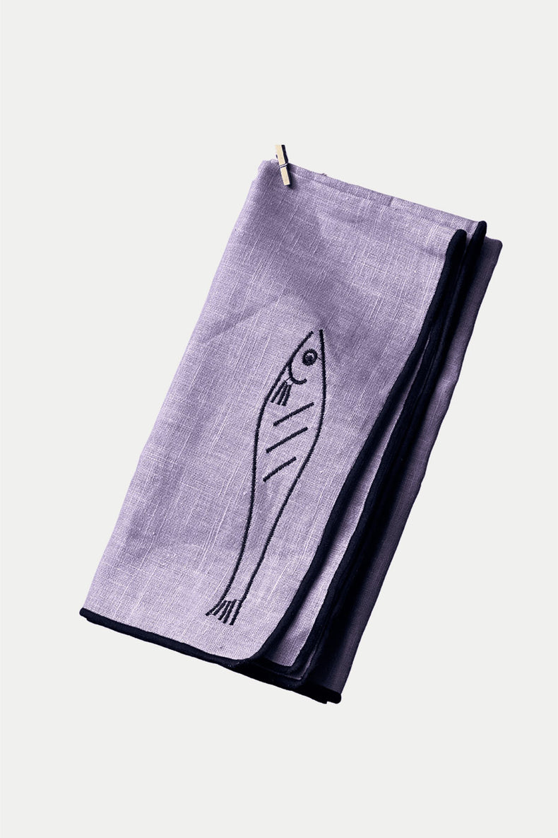 Fish Linen Blend Napkins - Set of 2