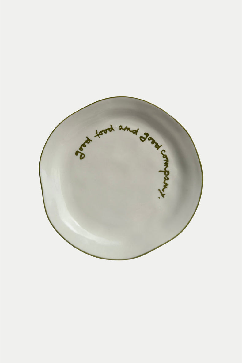 "Good Food and Good Company" Statement Plate