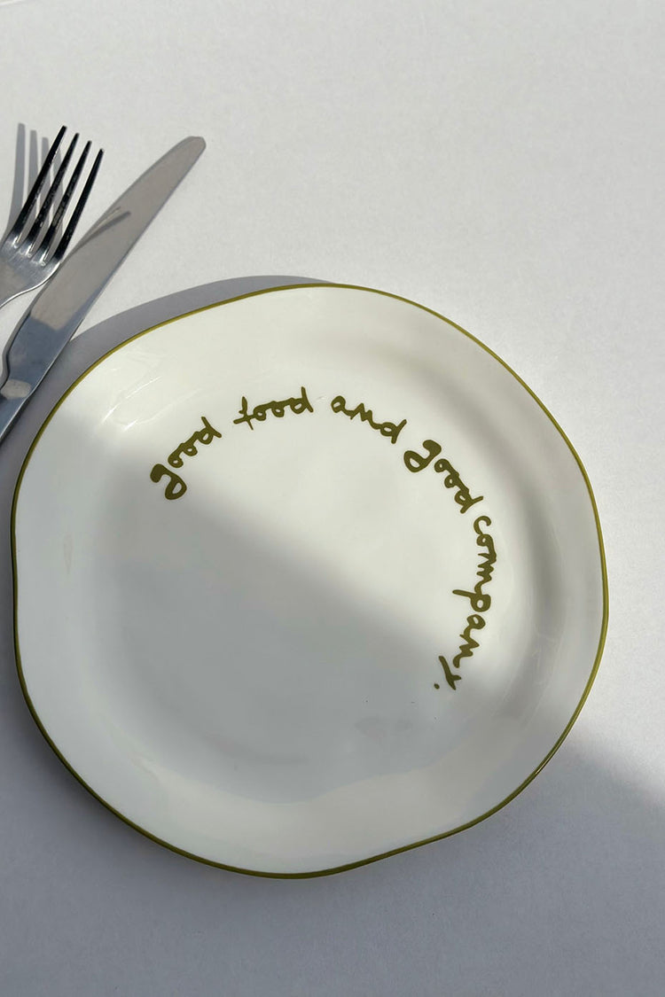 "Good Food and Good Company" Statement Plate