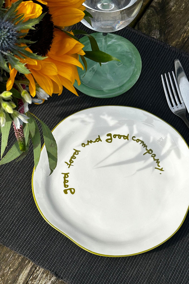 "Good Food and Good Company" Statement Plate