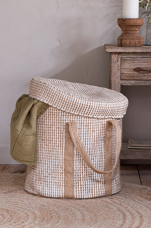 Natural & Cream Rohia Laundry Basket