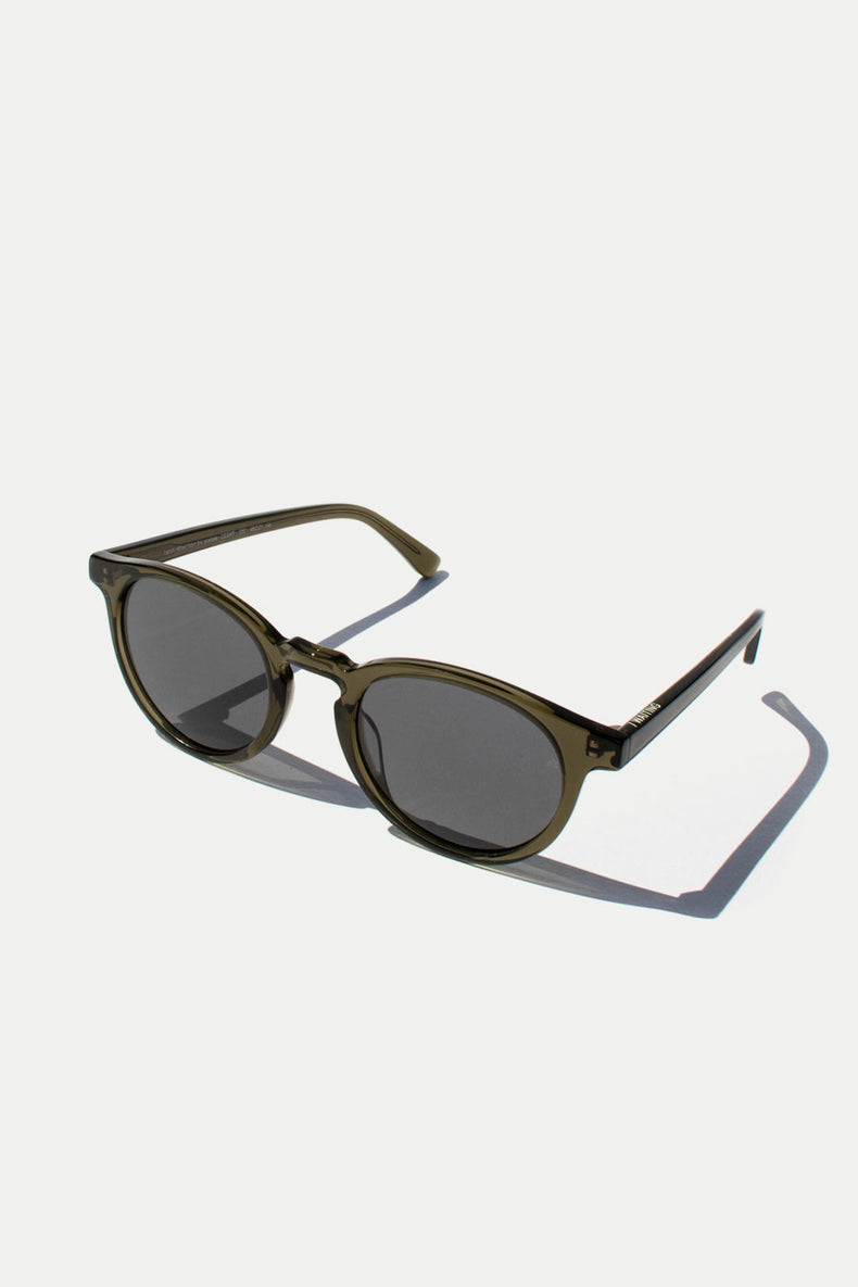 Waiting For The Sun Olive Cesar Black Polarised Lens Sunglasses 