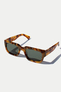 Waiting For The Sun Brown Green Lens Sunglasses 