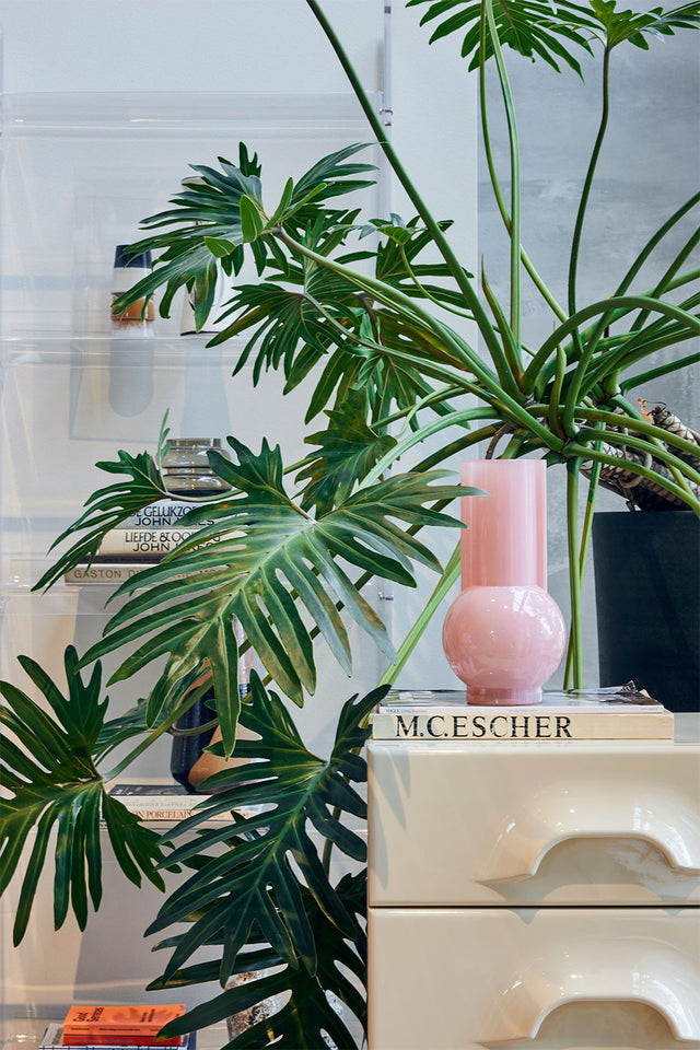 Flamingo Pink Glass Vase
