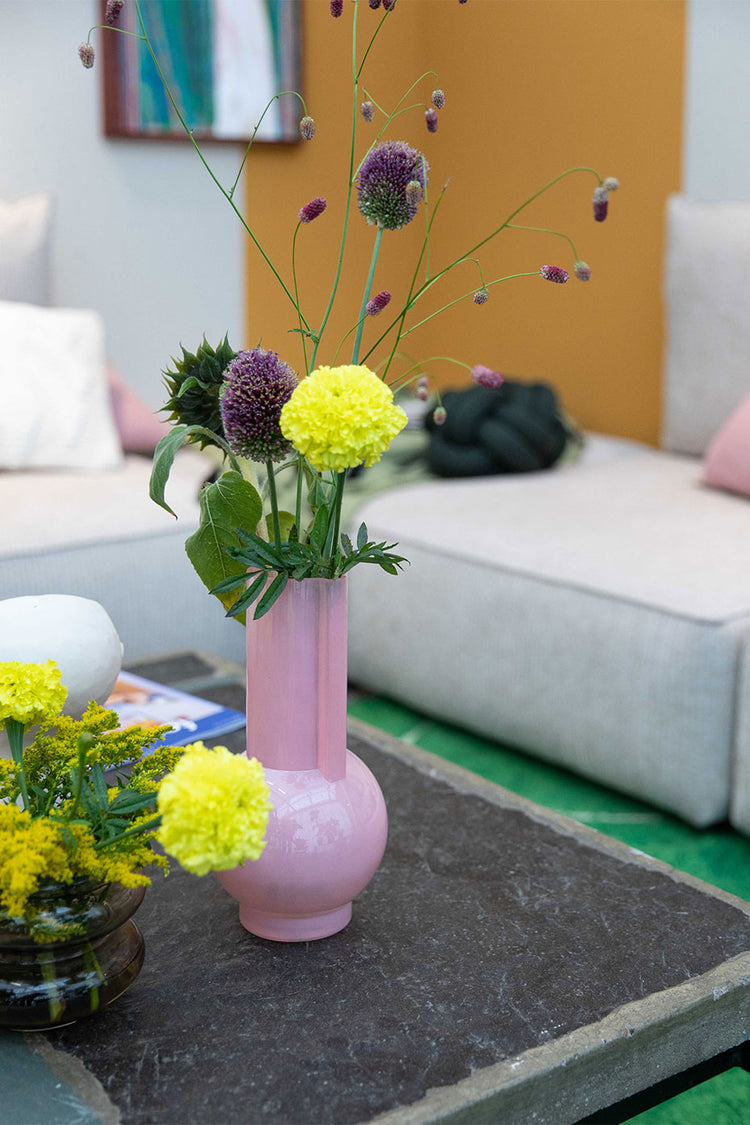 HKliving Flamingo Pink Glass Vase 
