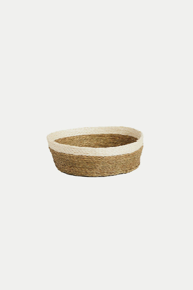 Gone Rural Smoke & White Round Bread Basket Small 