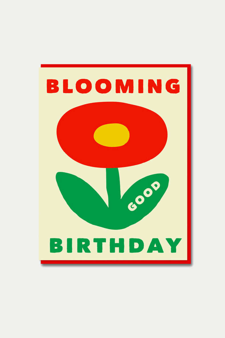 1973 Red Poppy Blooming Good Birthday Card 