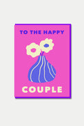 1973 Peonies Stripy Vase Happy Couple Card 