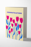 1973 Pink Tulips Congratulations Card 