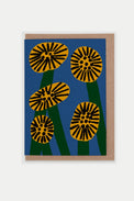 Evermade Memphis Flowers Yellow Greetings Card 