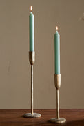 Nkuku Sage Green Rustic Soy Blend Dinner Candles - Set of 2 