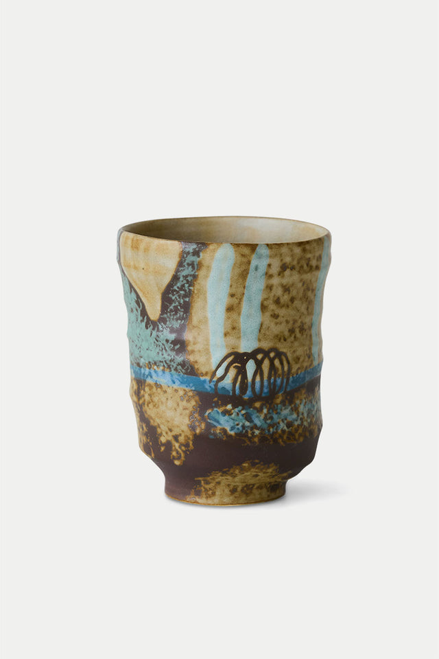 HKLIVING Scratched Artist Ceramics Coffee Mug 