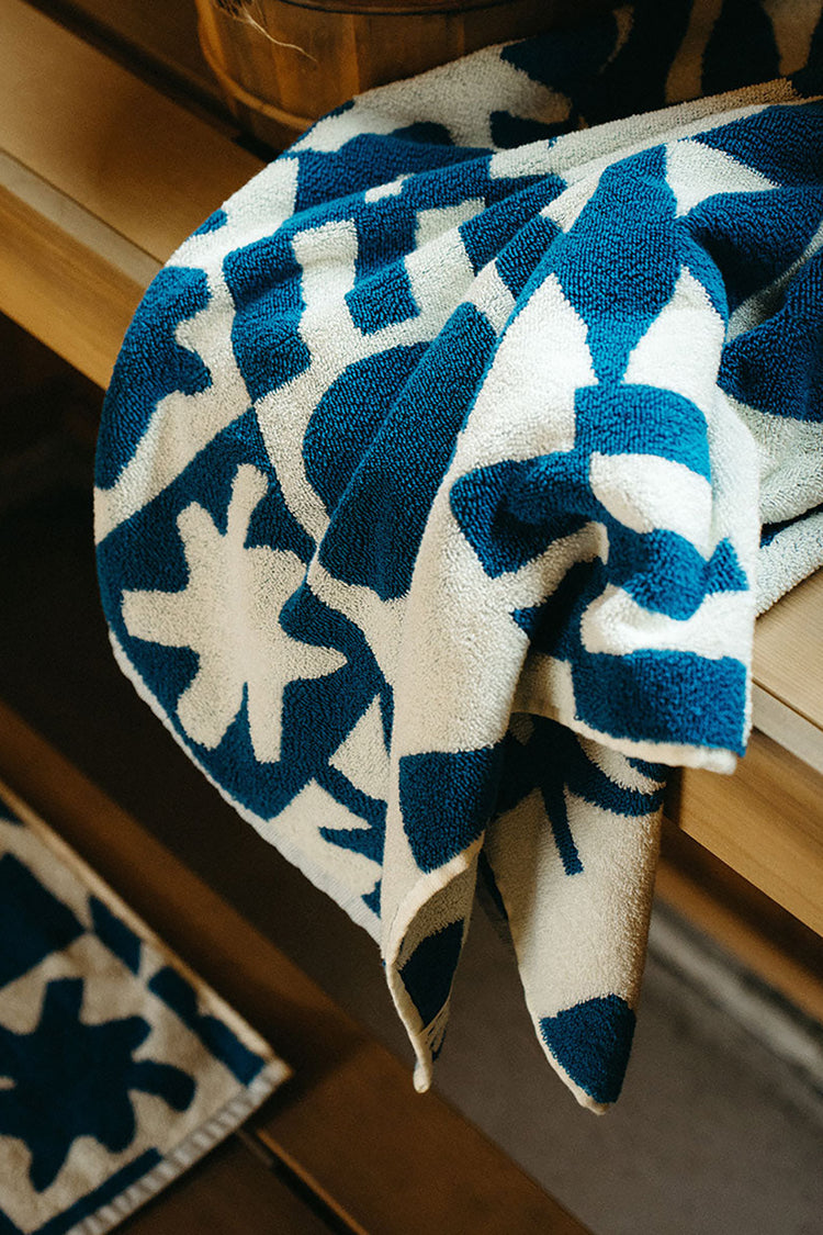 Navy Upton Bath Towel