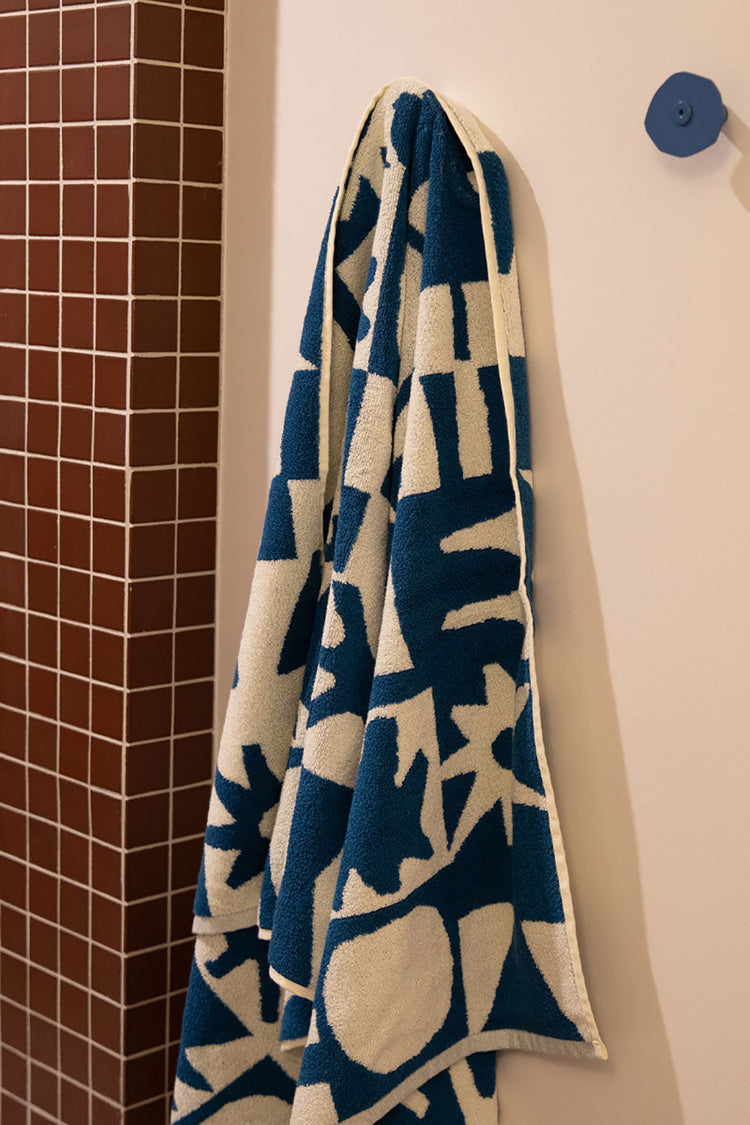 Navy Upton Bath Towel