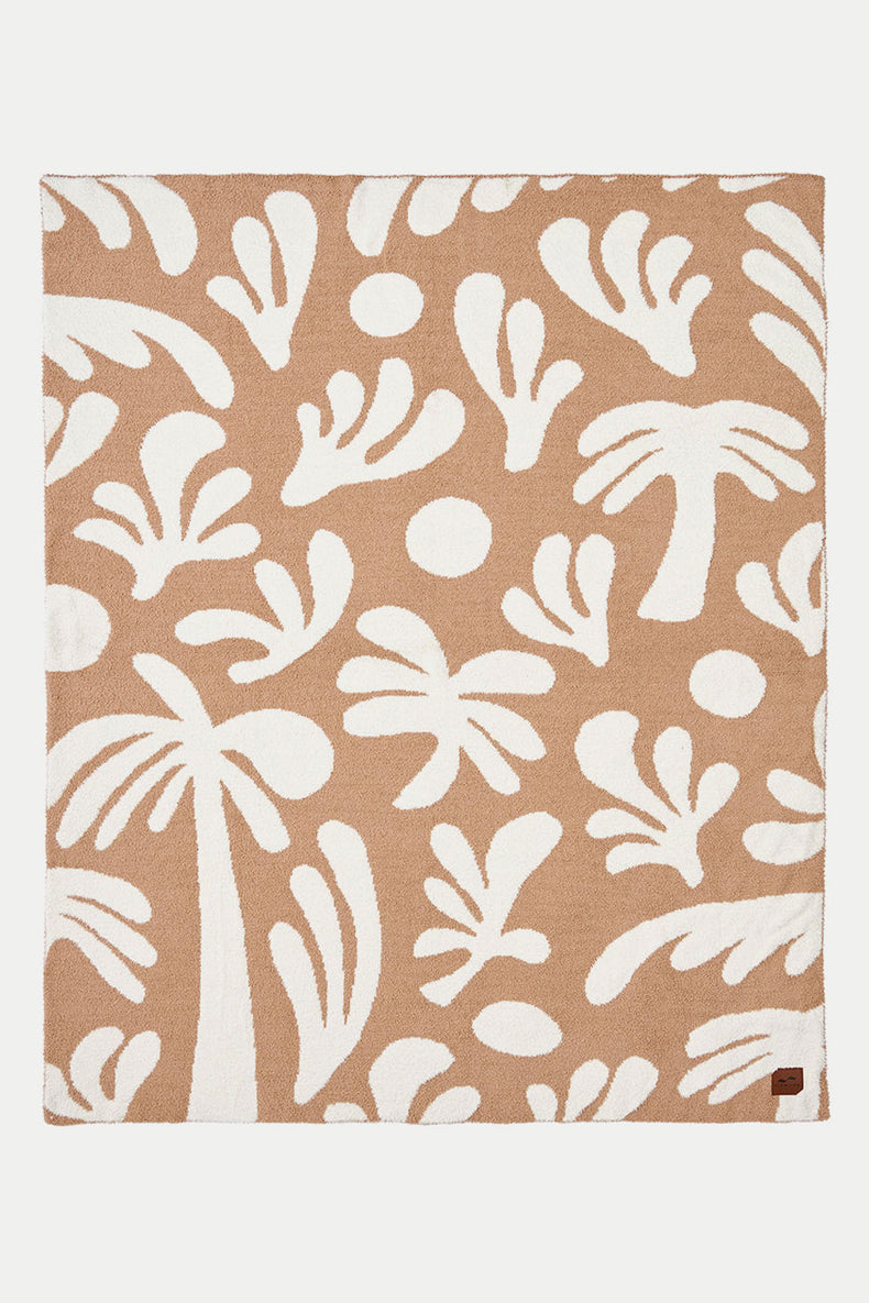 Mocha Kingston Plush Knit Throw Blanket