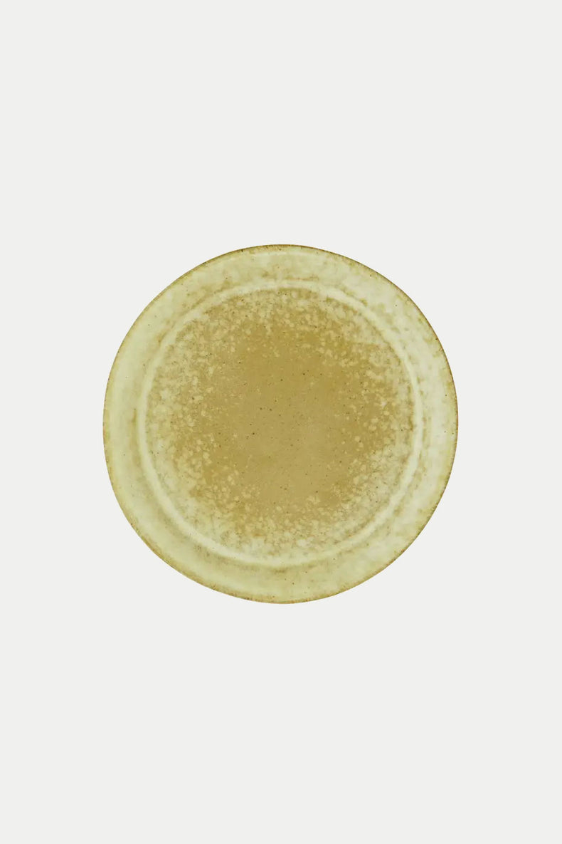 Green Coloured Stoneware Cake Plate