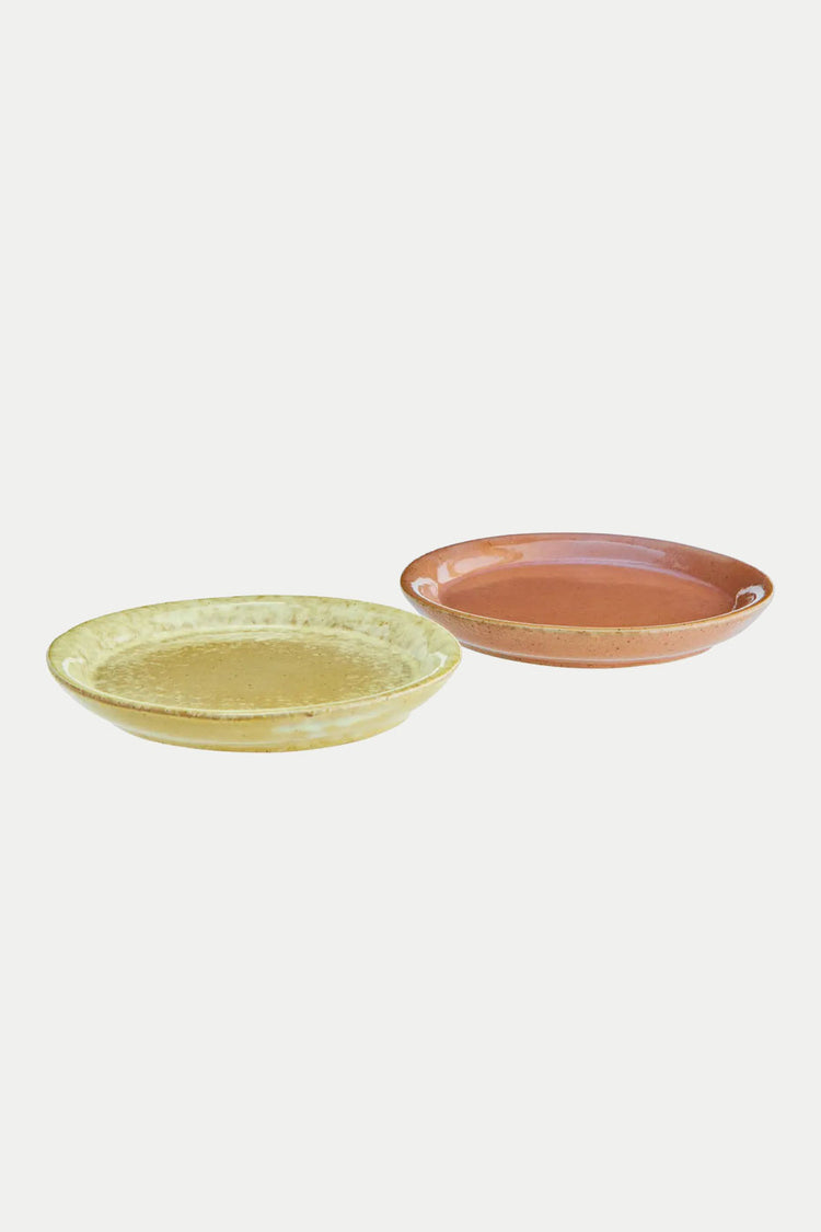 Green Coloured Stoneware Cake Plate