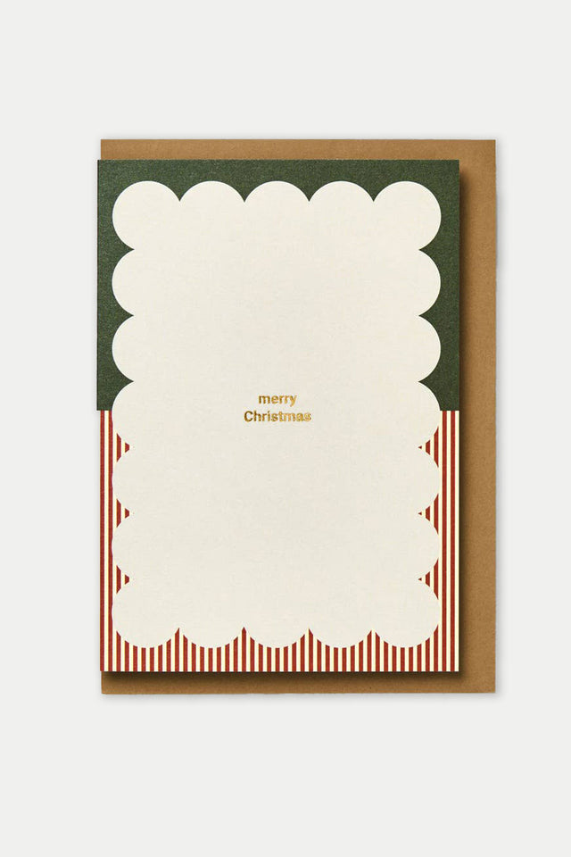 Kinshipped Peppermint Stripe Merry Christmas Card 