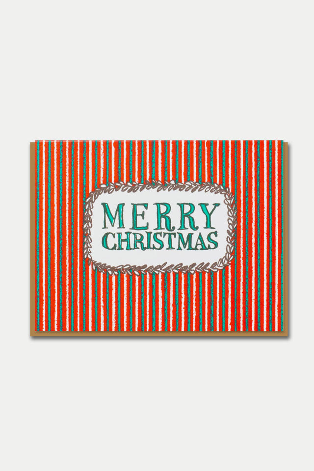 1973 EP Striped Merry Christmas Card 