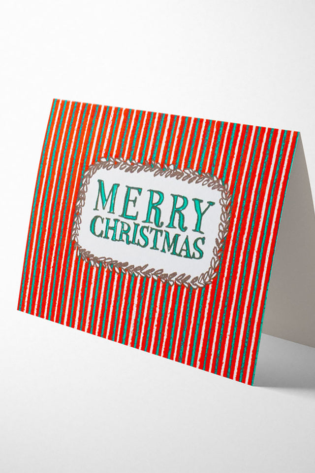 1973 EP Striped Merry Christmas Card 
