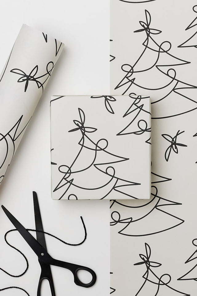 Kinshipped Tree Lines Christmas Gift Wrap 