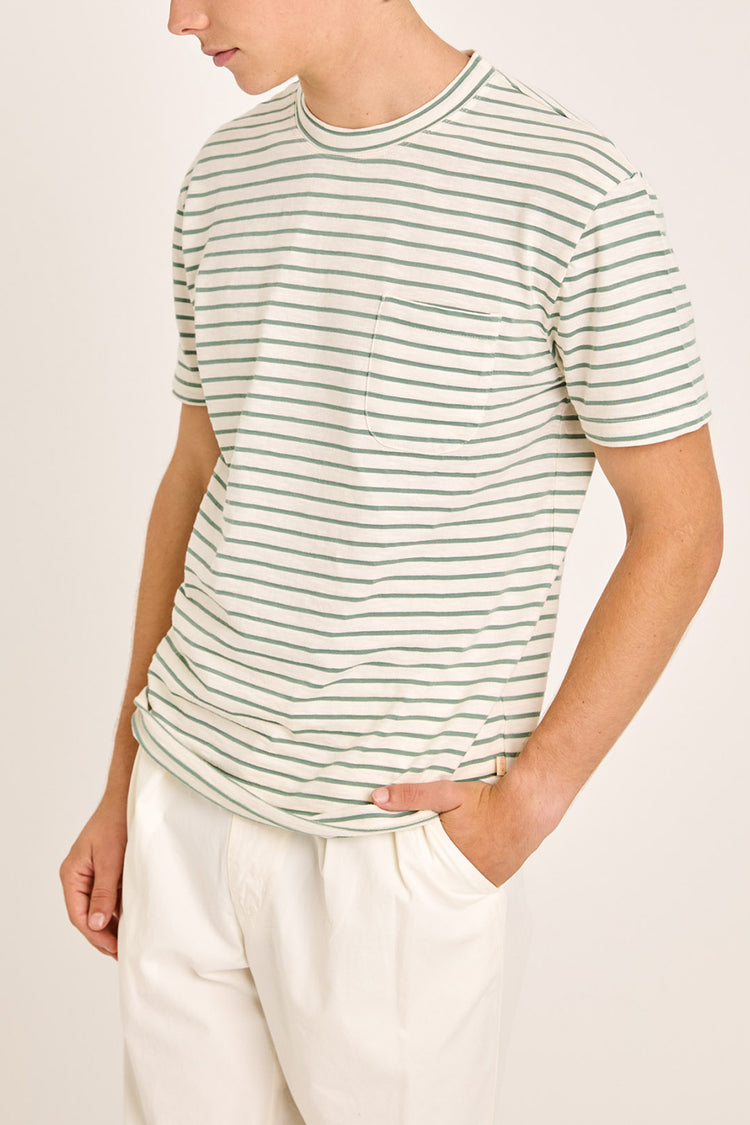 Green Spray Stripes Guerreiro T-Shirt