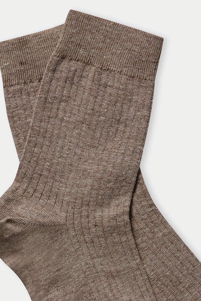 Walnut Linen Socks