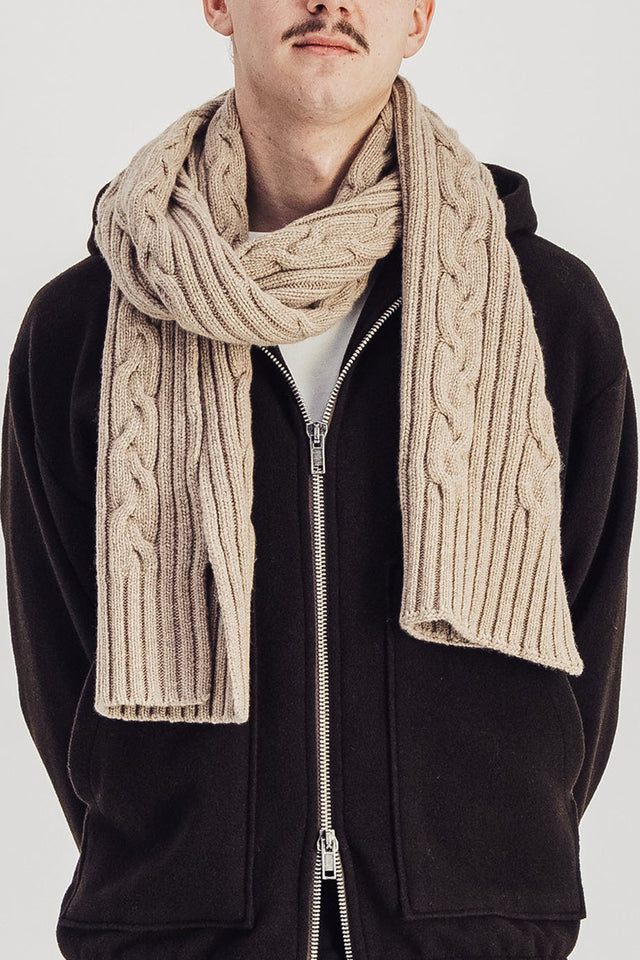 Parages Beige Cable Scarf 