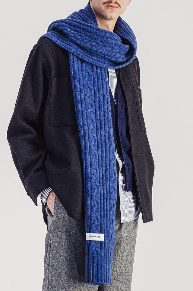 Parages Blue Cable Scarf 