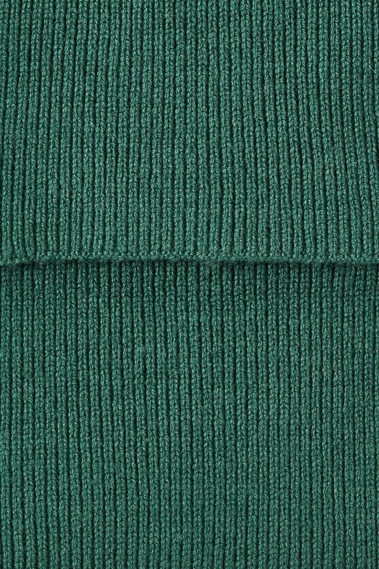 Dark Green Mason Merino Wool Knit Scarf