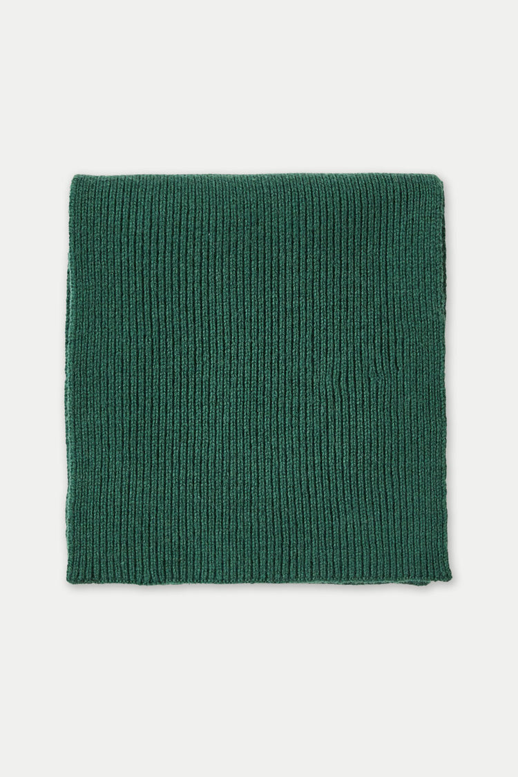 Dark Green Mason Merino Wool Knit Scarf