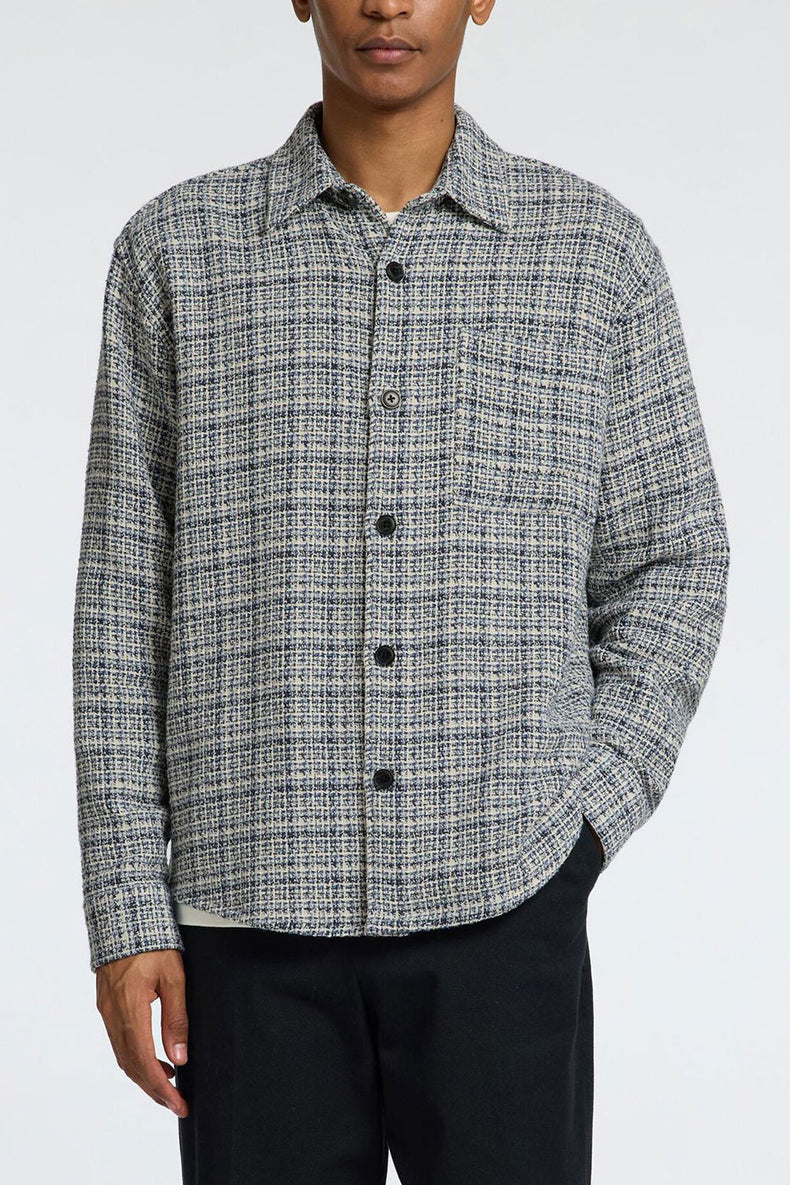 Egret Checks Relaxed Fit Mike Boucle Overshirt