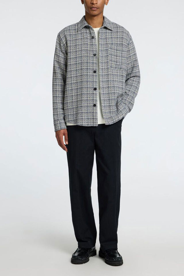 Egret Checks Relaxed Fit Mike Boucle Overshirt