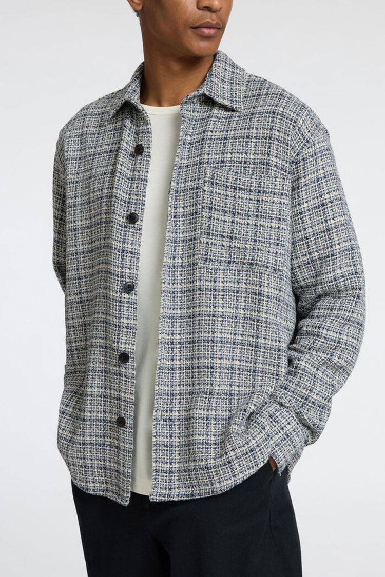 Egret Checks Relaxed Fit Mike Boucle Overshirt