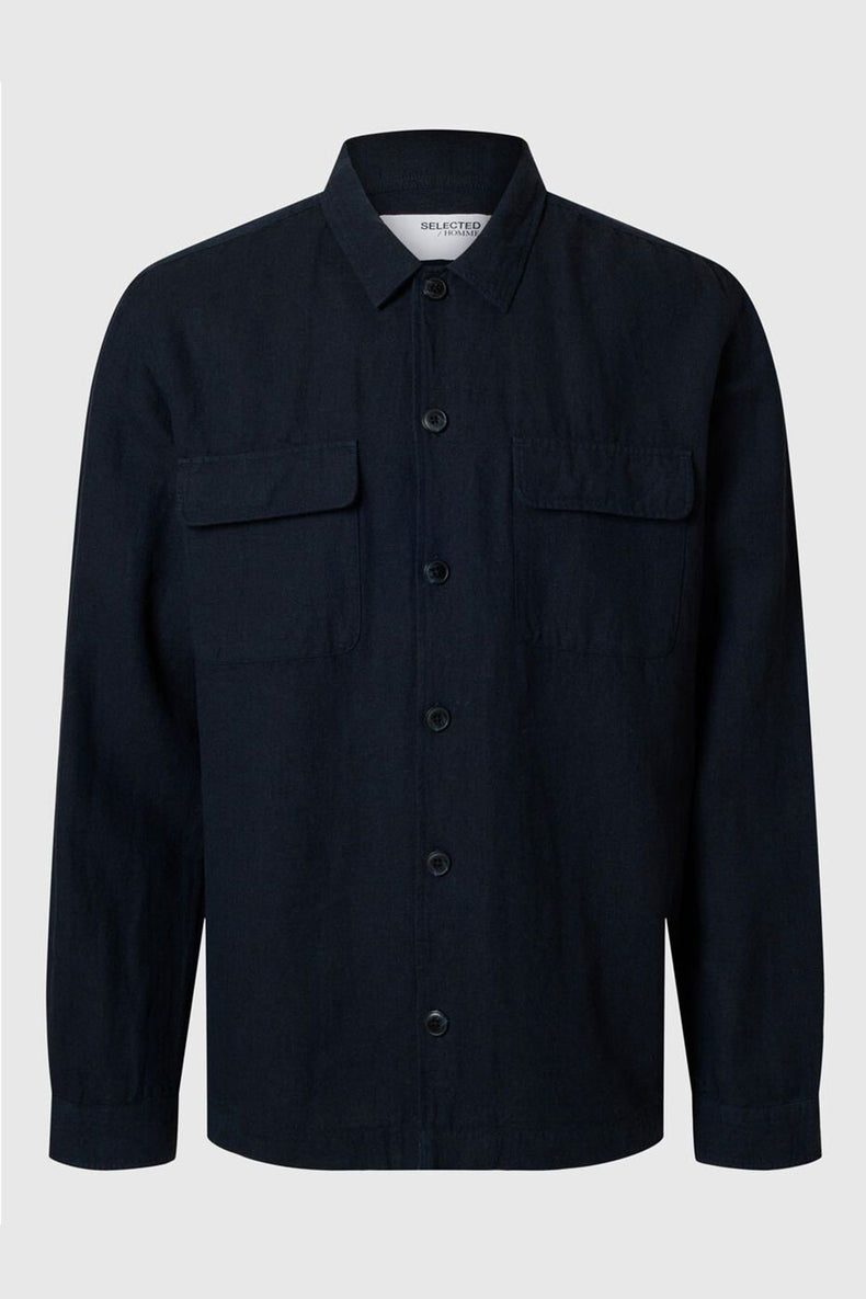 Sky Captain Leroy Linen Blend Overshirt