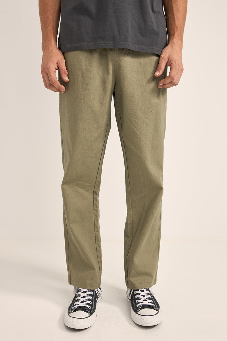 Olive Linen Jam Pants