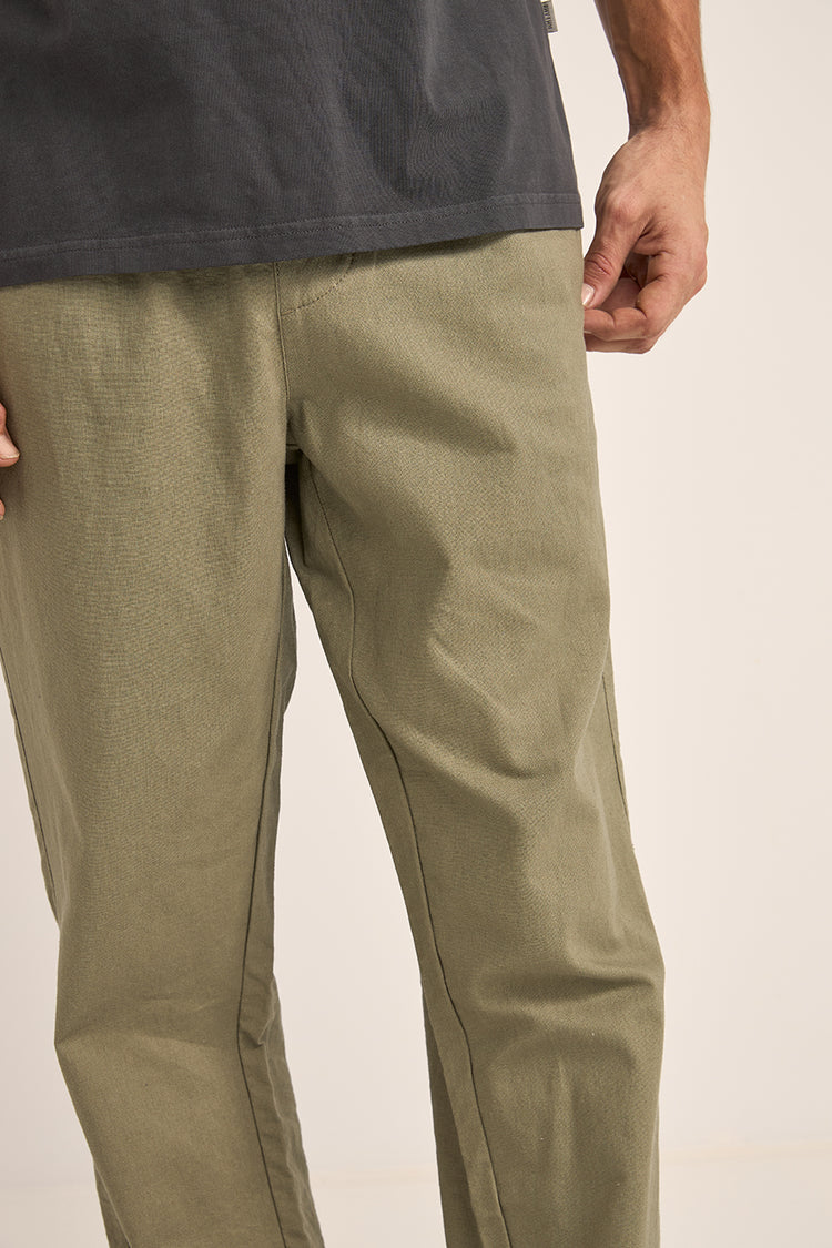 Olive Linen Jam Pants