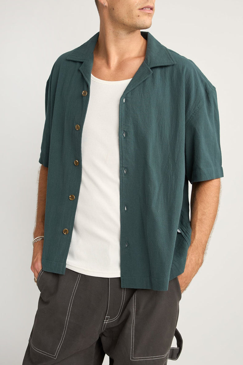 Teal Relaxed Textured Shirt