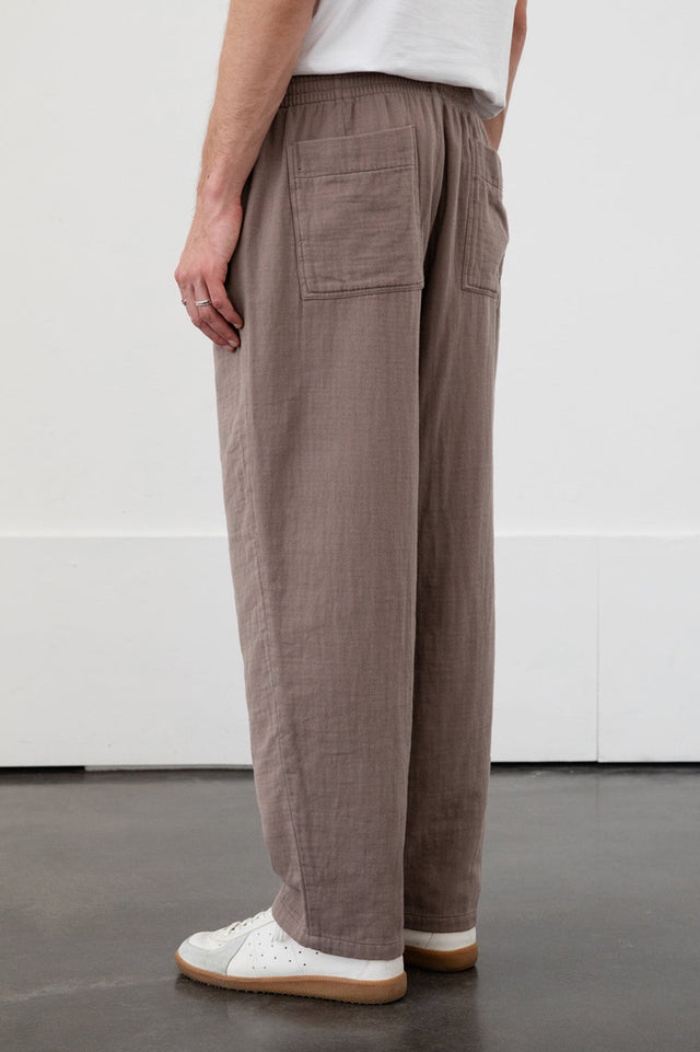 Washed Brown Wide Pant