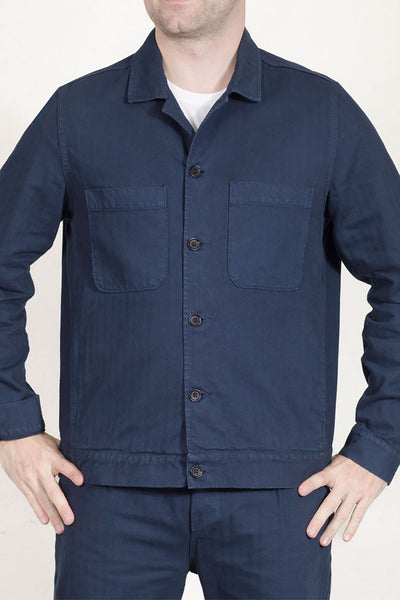 Navy Herringbone Bomber Jacket Vétra Craftsmanship