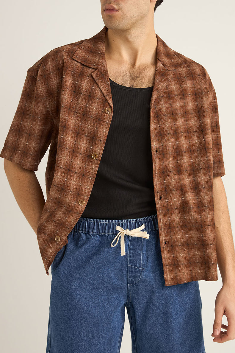 Rhythm Rust Relaxed Shadow Check Shirt 